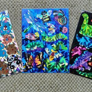 Vintage Sandylion Prism Sticker Sheets Dinosaurs Insects Teddy Bears Butterflies